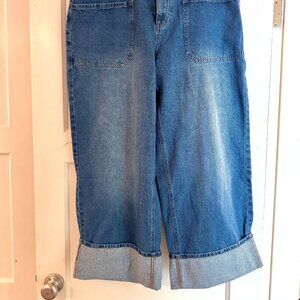 NWT No Boundries Wide Leg Cuffed Jeans 16